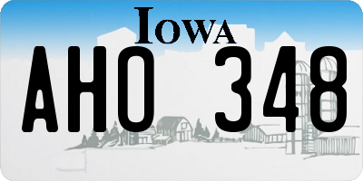 IA license plate AHO348