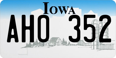 IA license plate AHO352