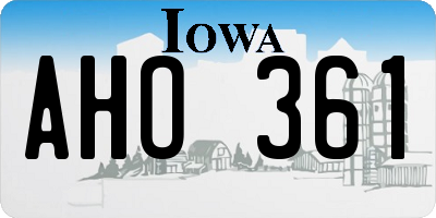 IA license plate AHO361