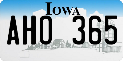 IA license plate AHO365