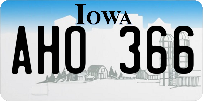 IA license plate AHO366