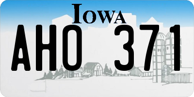 IA license plate AHO371