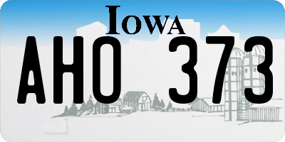 IA license plate AHO373