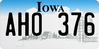 IA license plate AHO376