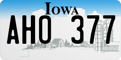 IA license plate AHO377
