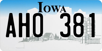 IA license plate AHO381