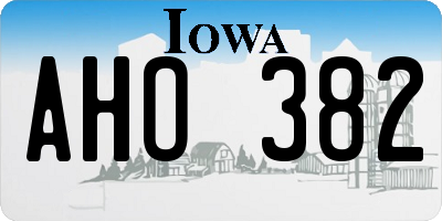 IA license plate AHO382
