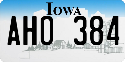 IA license plate AHO384
