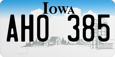 IA license plate AHO385
