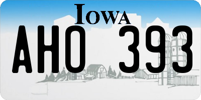 IA license plate AHO393