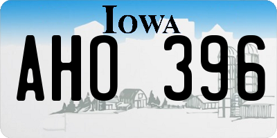 IA license plate AHO396