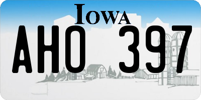 IA license plate AHO397