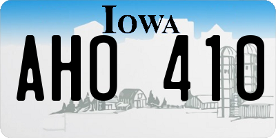 IA license plate AHO410