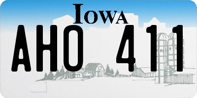 IA license plate AHO411