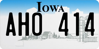 IA license plate AHO414