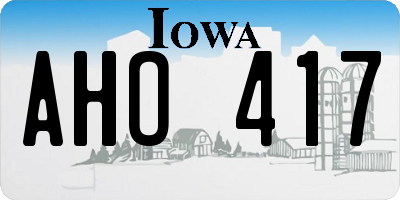 IA license plate AHO417