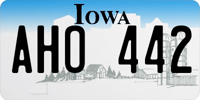 IA license plate AHO442