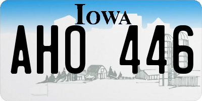 IA license plate AHO446