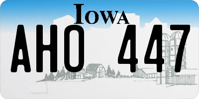 IA license plate AHO447