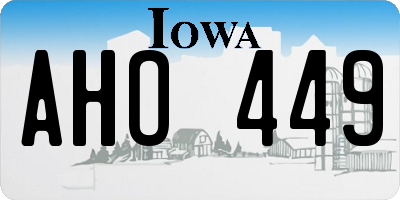IA license plate AHO449