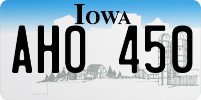 IA license plate AHO450