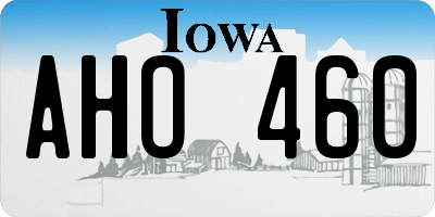 IA license plate AHO460