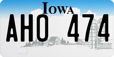 IA license plate AHO474