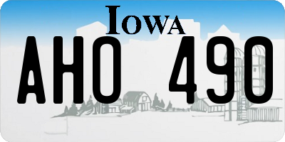 IA license plate AHO490