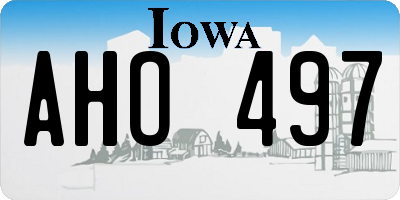 IA license plate AHO497