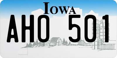 IA license plate AHO501