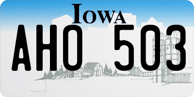 IA license plate AHO503