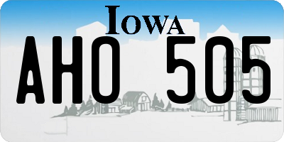 IA license plate AHO505