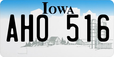 IA license plate AHO516