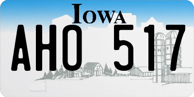 IA license plate AHO517
