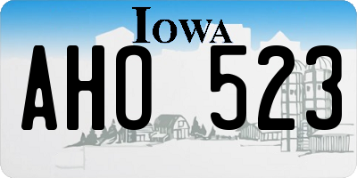 IA license plate AHO523