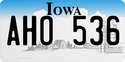 IA license plate AHO536