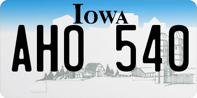 IA license plate AHO540