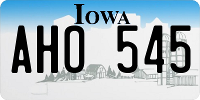 IA license plate AHO545