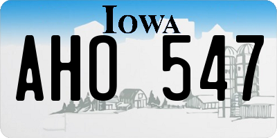 IA license plate AHO547