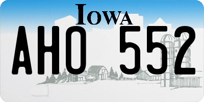 IA license plate AHO552