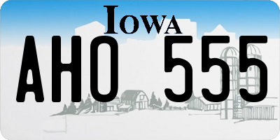 IA license plate AHO555