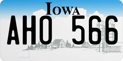 IA license plate AHO566