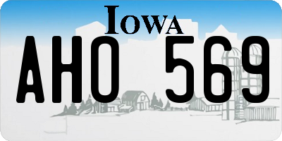 IA license plate AHO569
