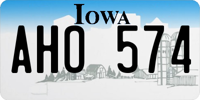 IA license plate AHO574