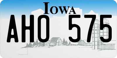 IA license plate AHO575