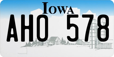 IA license plate AHO578