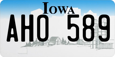 IA license plate AHO589
