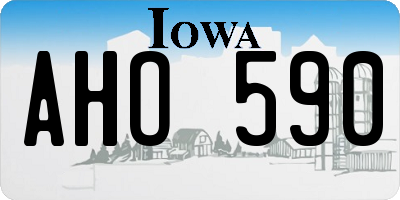 IA license plate AHO590