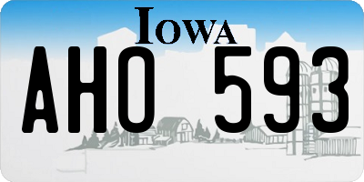 IA license plate AHO593