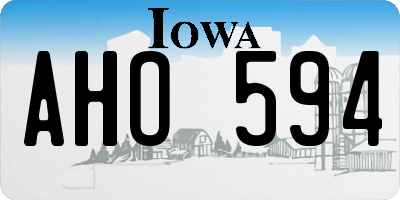 IA license plate AHO594